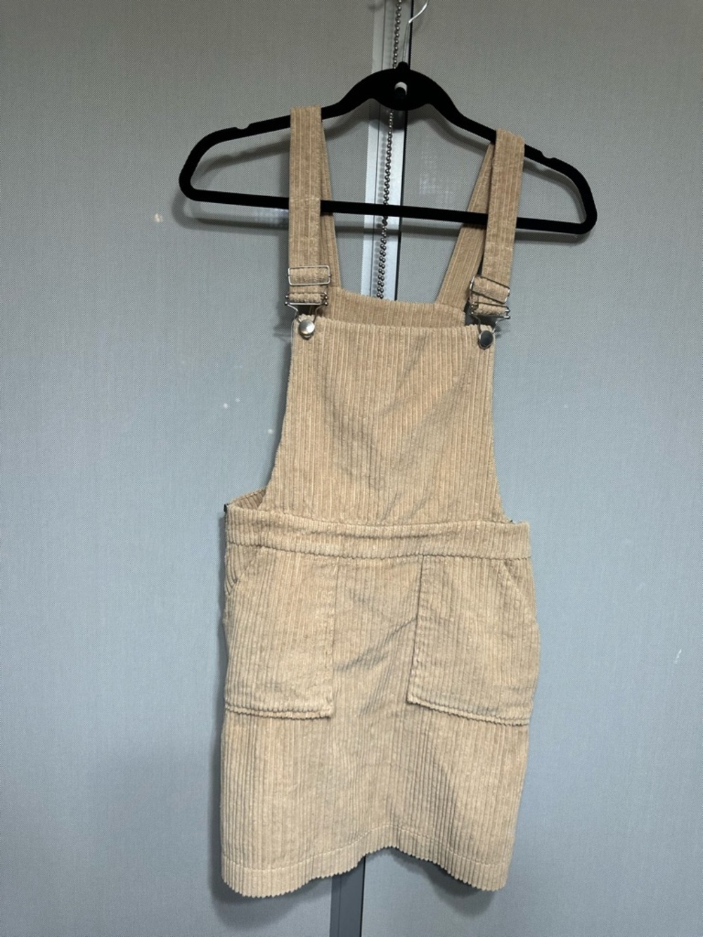 Olé by Koton ($80) Beige Corduroy Pinafore Overall Mini Dress Teen Size 36/ US 4 - Picture 4 of 14